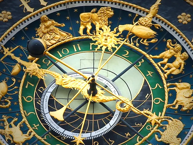 astronomical clock, clock, time, date, day, month, year, zodiac, zodiac ring, isaak right, moon phases, ulm, town hall, watchmaking, watchmaker, dial, pointer, time display, seasons, macro, close up, golden, gold, zodiac, zodiac, zodiac, zodiac, zodiac. How birth time alone can change a Libra to Pisces celebrity example