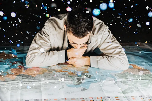 man, map, travelling, traveller, thinking, feeling, starting up. MBTI explorers: three habits that read action as type